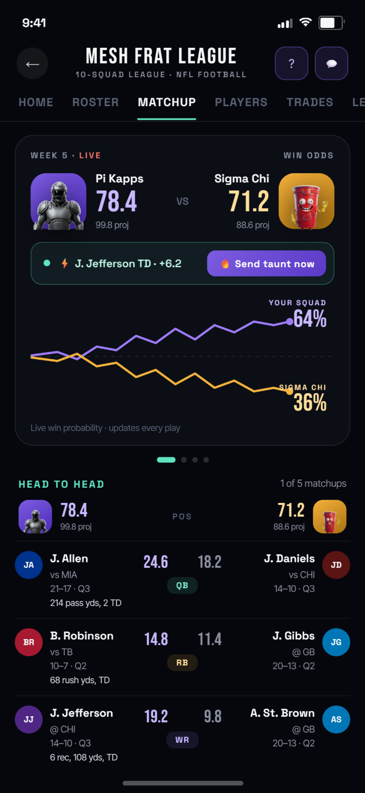 Live matchup